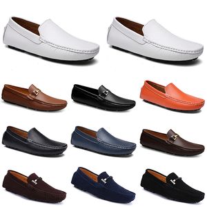 mode cuir doudou hommes chaussures de conduite décontractées semelle souple respirante Light Tan noirs marines blanc bleu argent jaune gris chaussures all-match paresseux transfrontalier