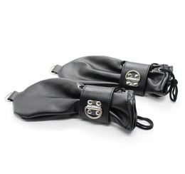 Fashionsoft Leather Fist Mitts Gants avec serrures Andrings Hand Rester Mitten Pet Role Play Fetish Costume4525944