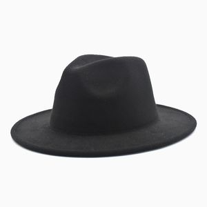 ModeThe nieuwe winter herfst wol mannen vrouwen mode vilt fedora hoed western cowgirl cap jazz hat dame church hoed met groot