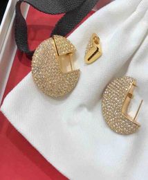 Boucles d'oreilles de qualité de qualité Fashiontop avec pendentif rond et tous les bijoux en diamant pour les femmes de boucle d'oreille de mariage cadeau PS6616A5297315