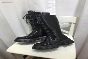 Fashionville 2019090404 Black Genuine Leather Lace Up Knees Plataforma de plataforma alta9596345