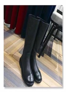 Fashionville 2019091703 40 Blackwhite Skin Soft Soft Genuine Leather Knee High Boots Flats6443730