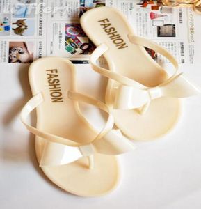 Fashionville7 Colors Bow Slippers Flips Flips Jelly Sandales plates P4927942722