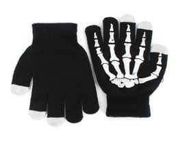 Modewinter vol vinger unisex gebreide skelethandschoenen Ghost Bone Touch Screen4430889