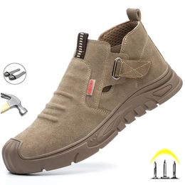 Fashipn travail baskets hommes indestructibles bout en acier chaussures de travail bottes de sécurité pour hommes Anti-crevaison chaussures de soudage électrique 240130