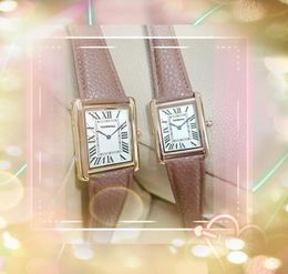 Fashoin style hommes femmes forme carrée montre mouvement à quartz horloge glacée cadran de réservoir romain unisexe robe dame montres montre de luxe cadeaux