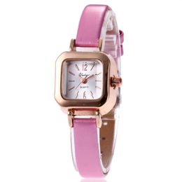 Mode carré femmes montres Quartz dames montre confortable bracelet en cuir montres multicolore choix 278x