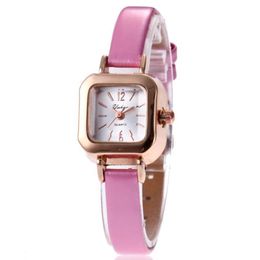 Mode carré femmes montres Quartz dames montre confortable bracelet en cuir montres multicolore Choice2951