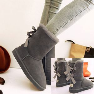 Mode Winter Boog Snowboots Dames Warm Designer Casual Stijl Outdoor Korte Schoenen Strik Boot Kerst Hoge kwaliteit Maat 36-41 voor Dames