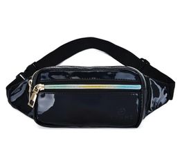 Fasion Holographic PVC Tas Clear Bright Fanny Pack Outdoor Small Hip Taille Bag Pu Leather Crossbody Packs voor vrouw