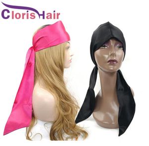 Fasion Pink Black Hair Tie Band Extensions Inpakbanden Satin Silk Frontale Wig Band Custom Edge Scarf Wrap Headband Belt4215614