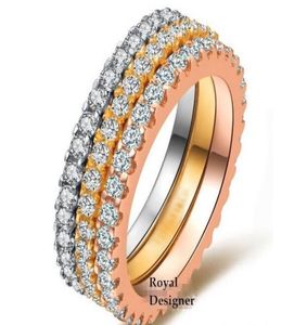 Snel 18K wit goud vast zilveren PT950 gestempelde romantische synthetische diamanten ring voor vrouwen trouwband verloving PR9301588