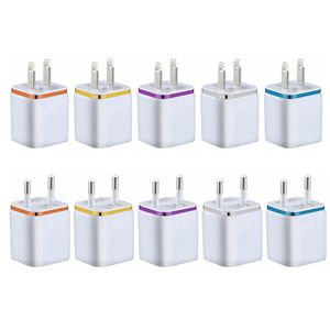 Snelle adaptieve wandlader 5V 2.1A USB-lichtnetadapter Mobiele telefoonladers Telefoonstekker