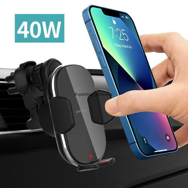 Chargeur de voiture sans fil Fast Charge 2022, 40w Qi, support à serrage automatique, pour iphone 13/12/mini/11 Pro Max, Samsung S22 Note 20