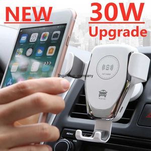 Snel opladen 30W Qi Wireless Car Charger voor iPhone 13 12 11 X XR XS Pro Max Samsung S21 S10 9 voor Xiaomi Mount