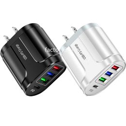 Charge rapide 4Ports PD USB C chargeur mural adaptateurs d'alimentation de voyage portables pour Iphone 11 12 13 14 15 Samsung LG F1