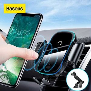 Fast Charge BaseUs draadloze autolader voor iPhone 13 Light Electric 2 in 1 15W telefoonhouder voor Huawei Samsung Xiaomi