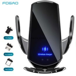 Snel opladen FDGAO QI Wireless Charger Car Mount Automatic 15W /10W Air Vent Telefoonhouder voor iPhone 13 12 11 XS XR X 8 Samsung S21 S20 S10