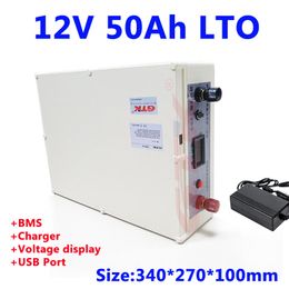 Charge rapide LTO 12V 50Ah 60Ah 80Ah Lithium titanate batterie 2.4v cellule avec BMS pour onduleur bateau électrique + chargeur 5A