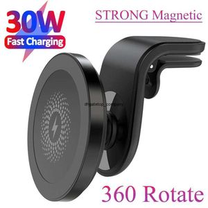 Fast Charge Magnetic Car Mount Wireless Charger 30w for Magsafe Series iphone 14 13 Pro Max Qi Charging Phone Stand