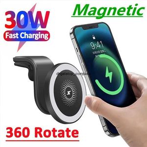 Chargeur magnétique sans fil pour voiture, Charge rapide, 30w, Qi, pour téléphone, grille d'aération, pour iphone 12, 13, 14 Pro Max