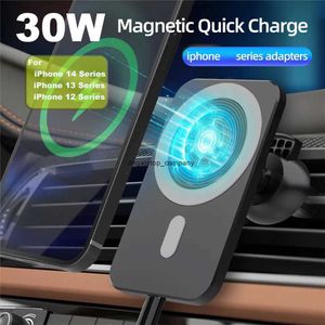 Chargeur de voiture sans fil à Charge rapide 30w Qi support de montage de téléphone magnétique pour iphone 13 12 Pro Max Mini 11 Samsung 360 réglable
