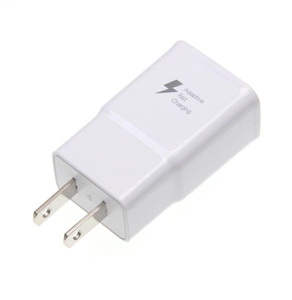 Chargeur rapide pour Samsung Galaxy S7 6 Note4 5 Charge rapide adaptative prise EU US Charge de voyage 9 V 167A 5 V 2A 100pcslot6554222