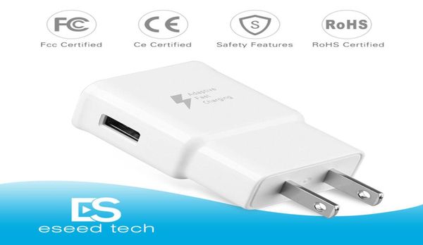 Chargeur rapide QC 20 5v2A, adaptateur USB rapide, prise murale UK EU US, voyage universel pour Galaxy S8 S7 Edge S6 S6 Edge7515006