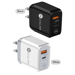 Chargeur USB C PD 18W 20W, charge rapide, adaptateur d'alimentation de voyage à domicile, EU US, pour Iphone 14 15 Pro max, Samsung, téléphone Android