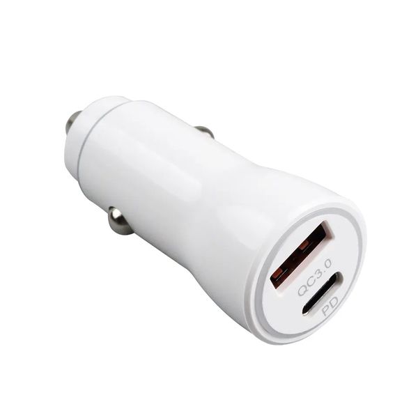 Chargement de voiture PD de charge rapide 20W QC 3.0 Dual Port Charge USB Type C Charger de voiture pour téléphone mobile iPhone