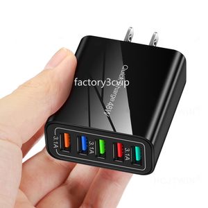 Charge rapide 3.1A EU US AC Chargeurs muraux de voyage à domicile 5 ports USB 48W Adaptateur secteur Chargeur de téléphone pour IPhone 12 13 14 Pro Max Samsung Lg F1