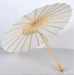 Entrega rápida, 50 Uds., sombrillas de boda nupcial, sombrillas de papel blanco, artículos de belleza, Mini paraguas artesanal chino de 60cm de diámetro