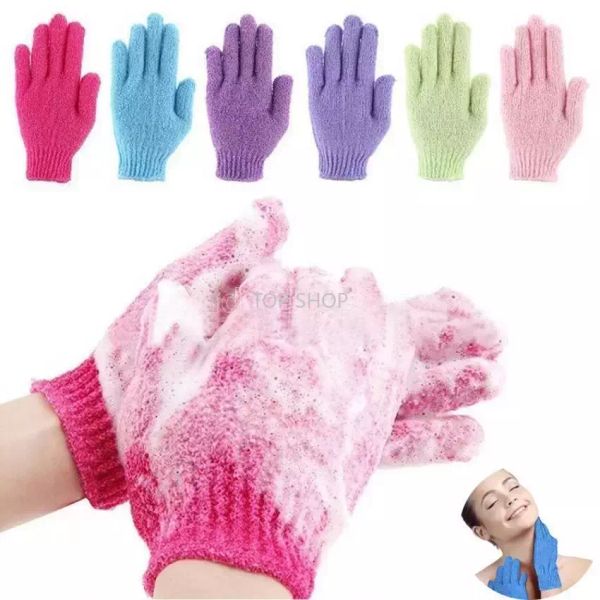 Gants de bain à livraison rapide serviettes à main exfoliant hydratant la boue de gommage dos frottement à double face massage de massage du corps cadrage indépendant emballage