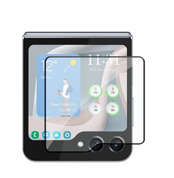 Protecteur d'écran à colle complète à livraison rapide pour Samsung Z Flip5 2.5D 9H en verre trempé de qualité supérieure AAA avec emballage de vente au détail