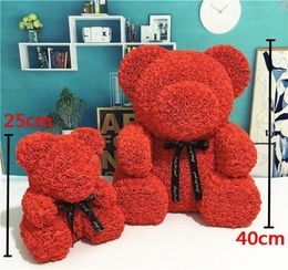 Snelle levering Pe Plastic kunstbloemen Rose Bear Foam Rose Flower Teddy Bear Day Gift Verjaardagsfeestje Spring Decora1079402