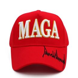 Livraison rapide Trump Hat USA Drapeau Casquettes de Baseball MAGA Trump Signature Snapback Président Cap 3D Broderie RRA706