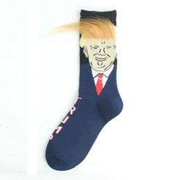 Livraison rapide femmes hommes Trump Crew Socks Sports Hair Yellow Druny Cartoon Sports Stockings Hip Hop chaussette