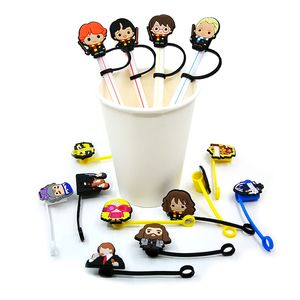 Fast DHL hot movie tumbler straw topper silicone mold cover charms for wholesale splash proof drinking dust plug decorative 8mm straw Environmental Materials gift