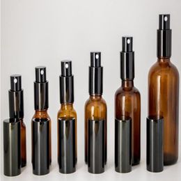 Expédition rapide par DHL 10 ml 15 ml 20 ml 30 ml 50 ml 100 ml Flacons de pulvérisation en verre rechargeables ronds ambrés Pulvérisateur de parfum Atomiseurs cosmétiques Nnlsu