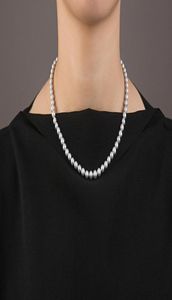 Snelle fijne parels sieraden grijs zoet water natuurlijk 78 mm parel ketting vrouwelijke mode persoonlijkheid ketting sleutelbeen c5220227