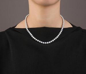 Snelle fijne parels sieraden grijs zoet water natuurlijk 78 mm parel ketting vrouwelijke mode persoonlijkheid ketting sleutelbeen c3259509