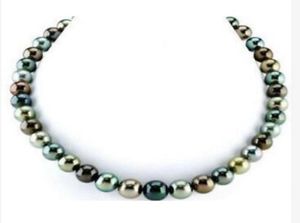 Fast Fine Pearls Jewelry superbe collier de perles multicolores de tahiti rondes de 910 mm18quot14k2368546