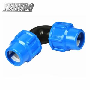 Joix rapide Elbow Plastic PE Pipe de tuyaux Blue Joix rapide 16 mm 20 mm 25 mm 32 mm 40 mm 50 mm 63 mm Irrigation de l'eau du robinet