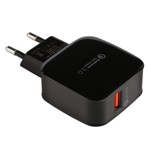 Chargeurs rapides QC3.0 pour la maison, USB unique, Charge rapide de voyage, 5V/9V/12V, Compatible avec Iphone 14 Pro Max 13 Mini Samsung S6 Lg