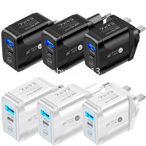 Charge rapide rapide 25W 18W 20W PD Type C USB C Chargeur mural EU US UK AC Adaptateur secteur de voyage à domicile pour Iphone 12 13 X XR 14 15 Pro Max Samsung Lg B1 avec boîte de vente au détail