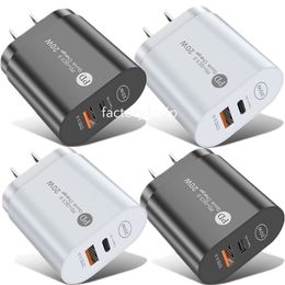 Carga rápida rápida UE EE. UU. Reino Unido 20W 12W PD Tipo C USB C Cargador de pared Adaptadores de corriente inteligentes para iPad Iphone 11 12 13 Samsung Huawei F1 con caja al por menor