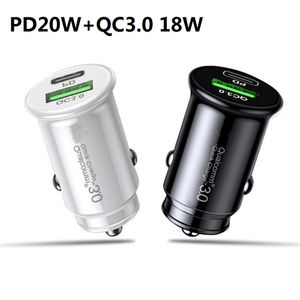 Fast Quick PD Car Chargers Type c QC3.0 38W 12W Usb Car Charger Auto Power Adapter For Iphone 7 8 11 12 13 Samsung Tablet PC GPS Speaker