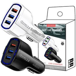 Carga rápida rápida 7A 35W 3.1A 3 Puertos USB Cargador de automóviles Auto Adaptadores de alimentación para iPhone 13 14 15 Pro Samsung S22 S23 Huawei Android Teléfono PC mp3