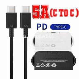 Câble de charge rapide rapide 1m 3ft 45W 5A câbles USB de Type C pour Samsung S8 s9 s10 s20 s21 note 20 htc S1