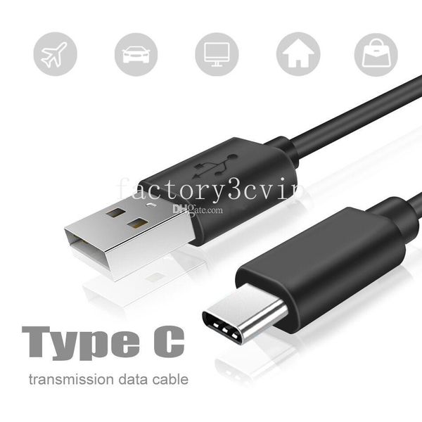 Câbles de charge rapide rapides 1M 2M 3M 2A USB-C TYPE C Câble chargeur USB pour Samsung S8 S10 S20 S21 HTC Android Phone PC